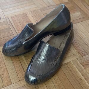 Robert Clergerie Bronze Flats - Women’s Sz 7 / 36.5 - Metallic Leather Loafers